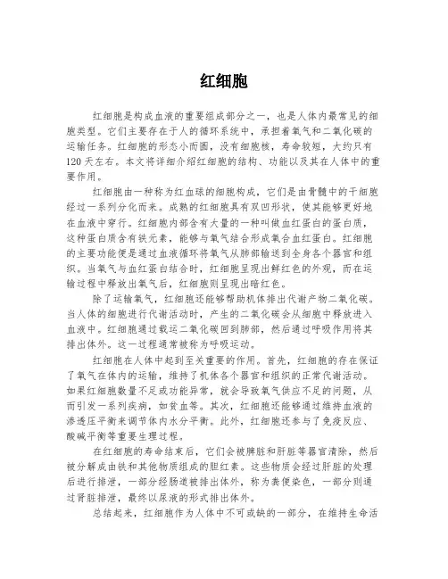红细胞  