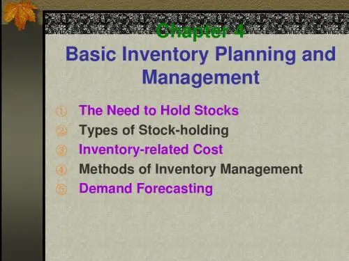 chapter 4 Basic inventory__ planning and management
