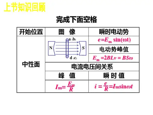 2020-2021学年物理粤教版选修3-2课件：第二章第03节 表征交变电流的物理量 (20张)