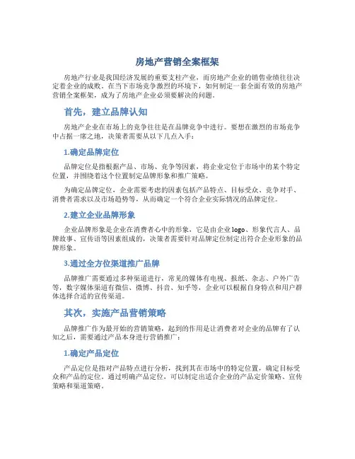 房地产营销全案框架