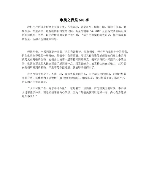 审美之我见500字