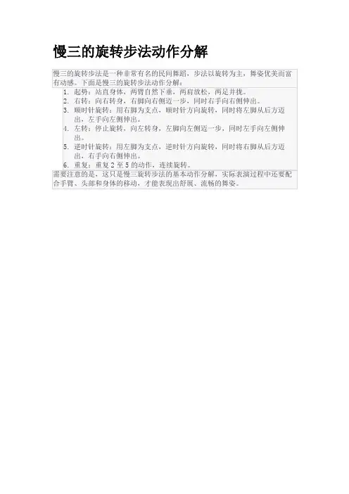 慢三的旋转步法动作分解