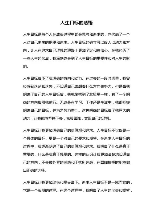 人生目标的感悟