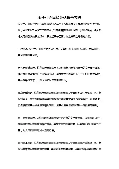 安全生产风险评估报告等级