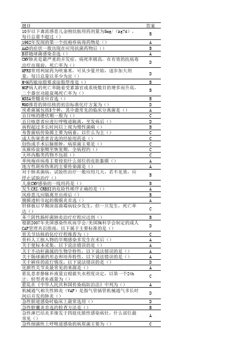 山东省继续教育华医网抗菌药物临床合理应用答案