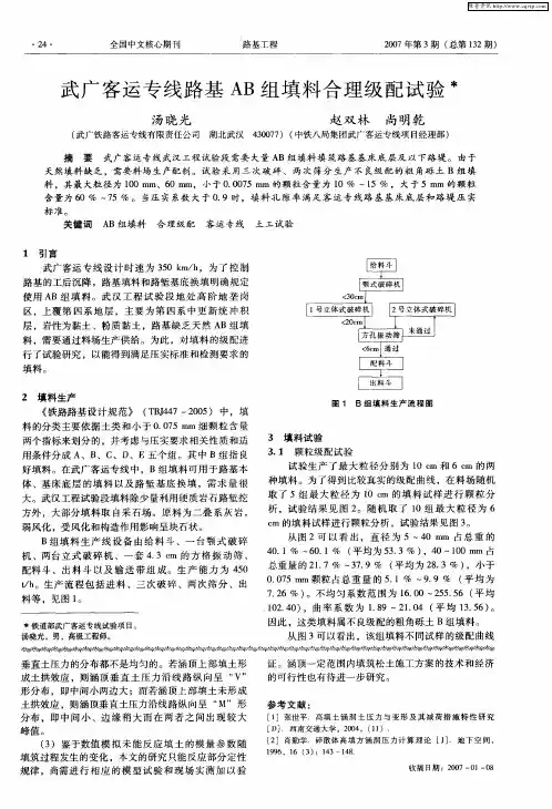 武广客运专线路基AB组填料合理级配试验