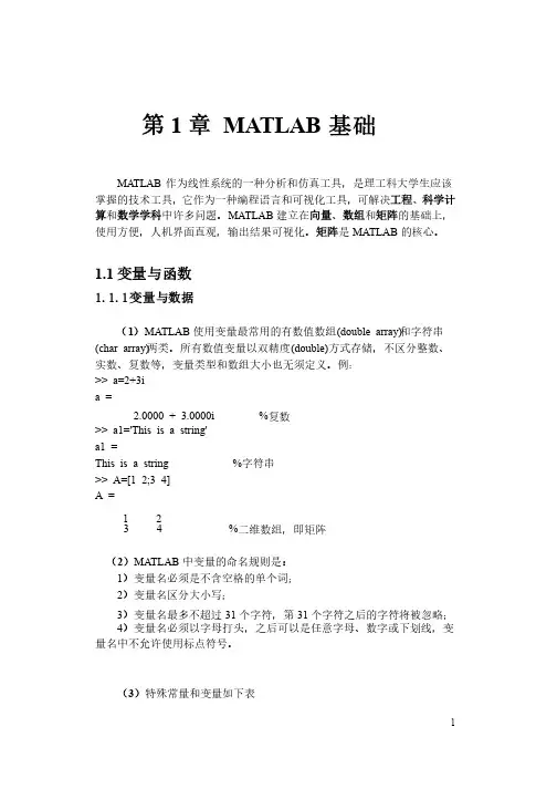 第1章MATLAB基础