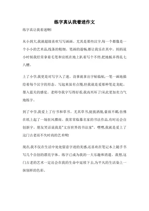 练字真认我着迷作文