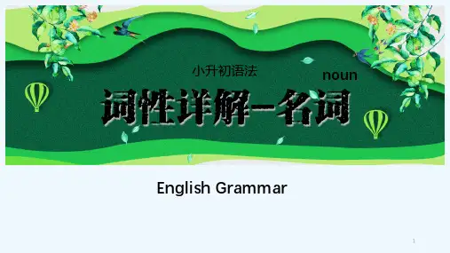小升初英语语法词类——名词 PPT