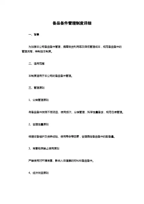 备品备件管理制度详细