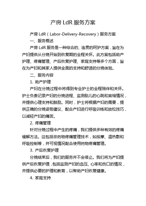 产房LdR服务方案