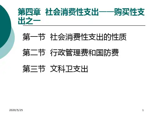 第四章  社会消费性支出——购买性支出之一