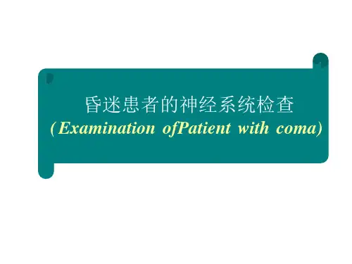昏迷病人的神经系统检查课件