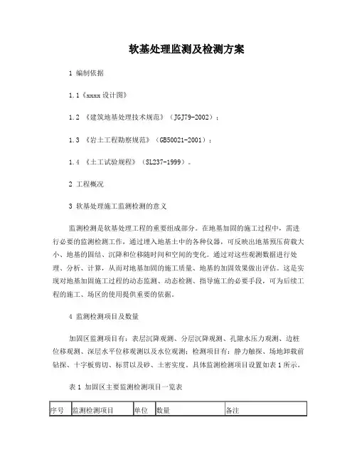 软基处理监测及检测方案