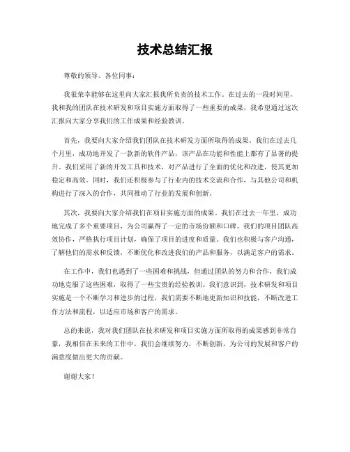 技术总结汇报