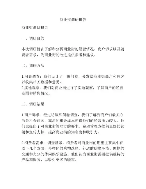 商业街调研报告