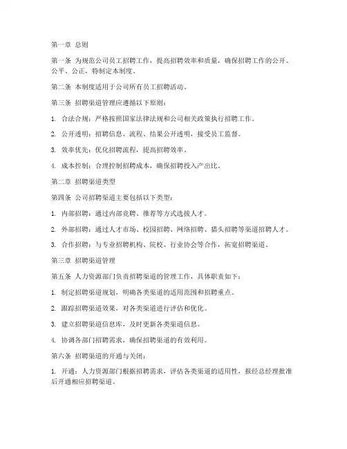 员工招聘渠道管理制度