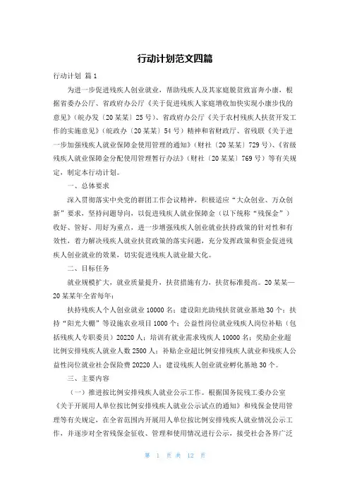 行动计划范文四篇