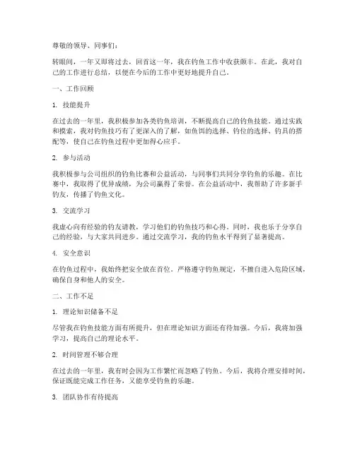 年终钓鱼工作总结范文