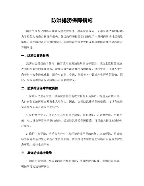 防洪排涝保障措施