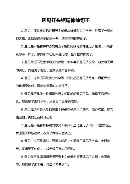 遇见开头结尾神仙句子