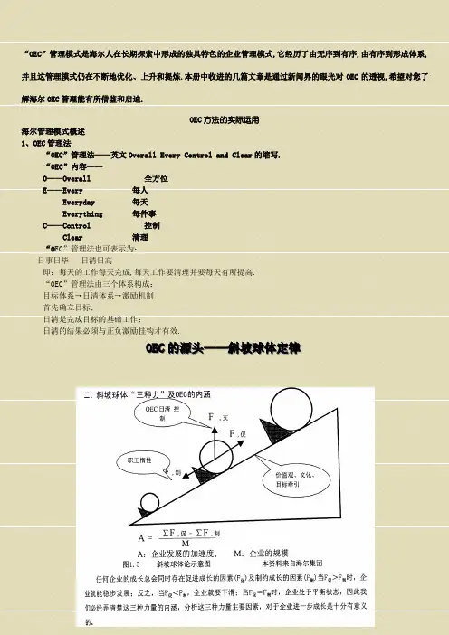 OEC管理模式讲稿