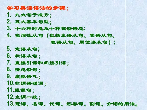 九大句子成分五大句子结构