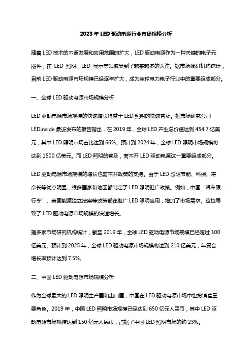 2023年LED驱动电源行业市场规模分析