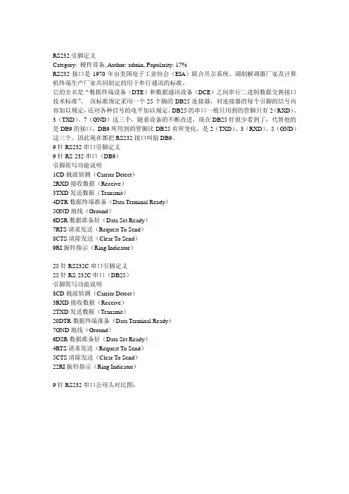 RS232引脚定义