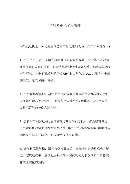 沼气发电机工作原理