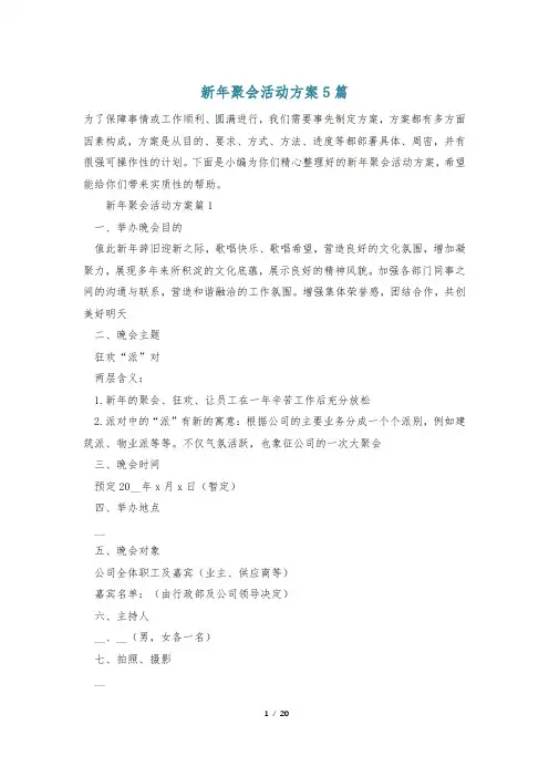 新年聚会活动方案5篇