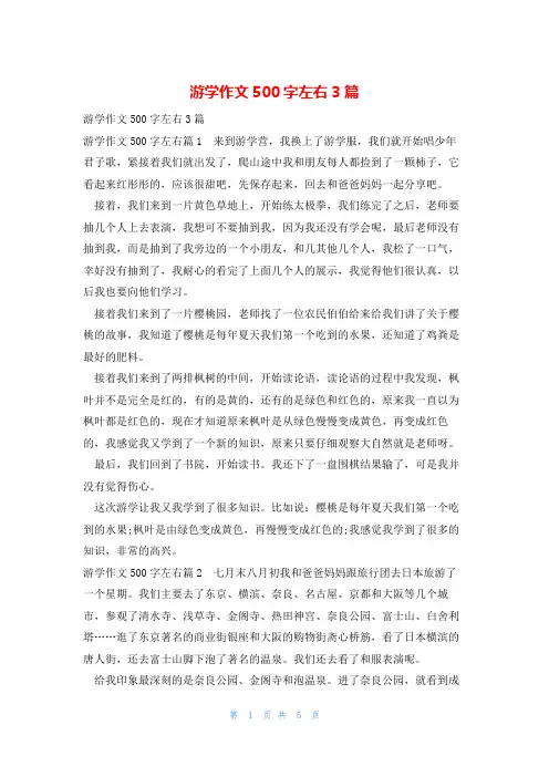 游学作文500字左右3篇