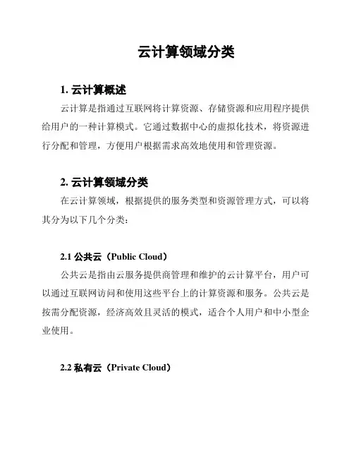 云计算领域分类
