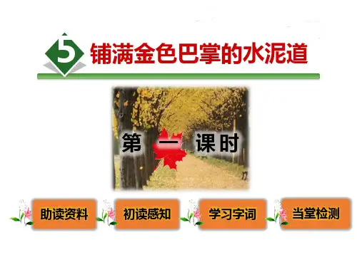 部编版三年级上册语文《铺满金色巴掌的水泥道》PPT电子课件(第一课时)