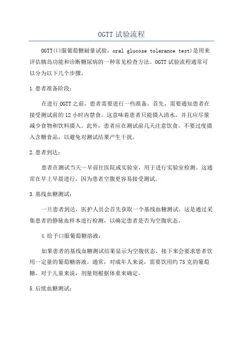 OGTT试验流程