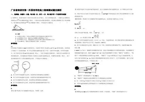 广东省深圳市第一外国语学校高三物理测试题含解析