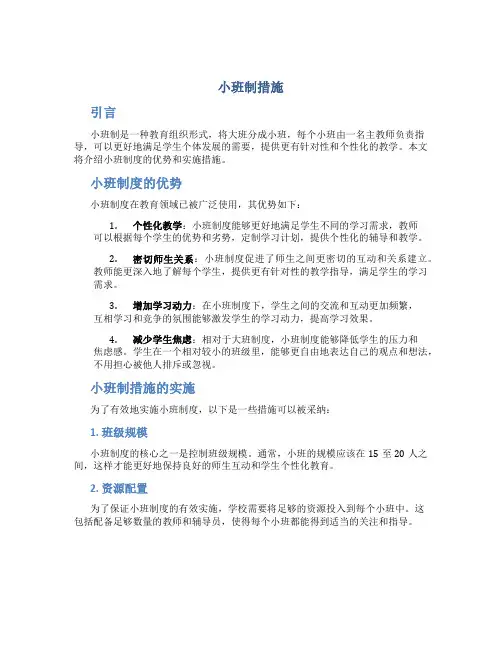 小班制措施
