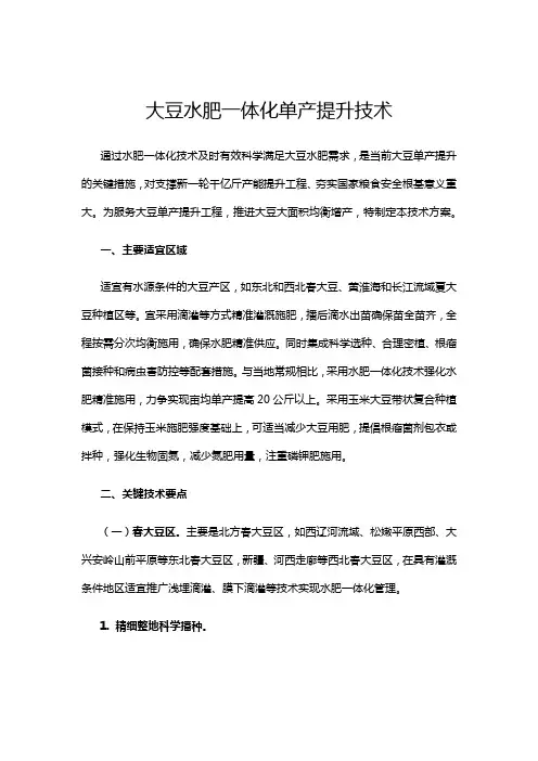 大豆水肥一体化单产提升技术