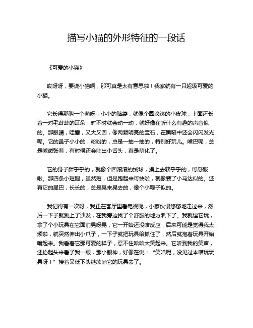 描写小猫的外形特征的一段话