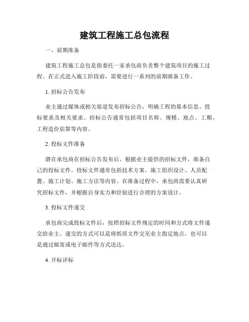 建筑工程施工总包流程