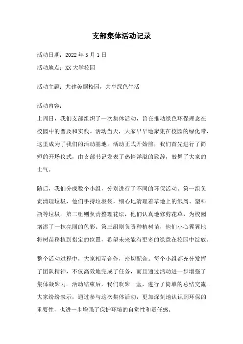支部集体活动记录
