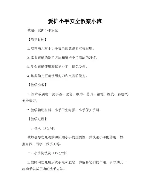 爱护小手安全教案小班