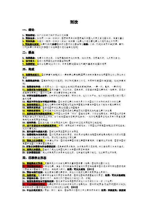 法律硕士非法学“刑法”精简背诵笔记