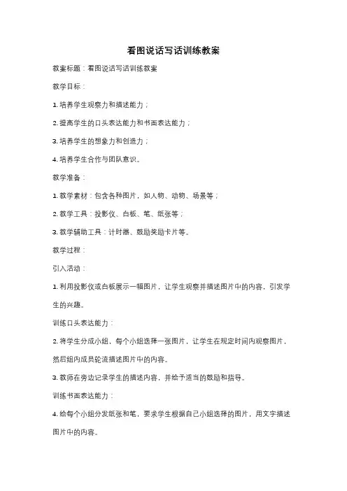 看图说话写话训练教案