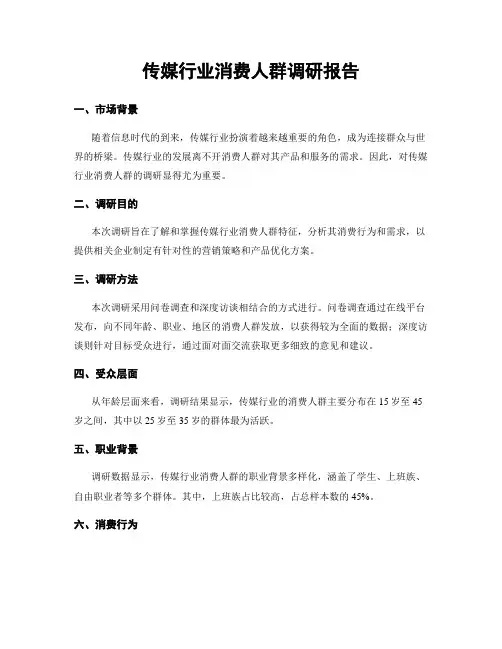 传媒行业消费人群调研报告