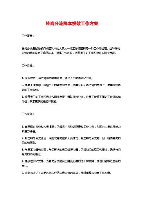 转岗分流降本提效工作方案