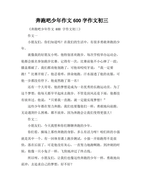 奔跑吧少年作文600字作文初三