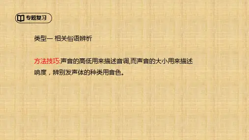 声现象专题复习    八年级物理上册