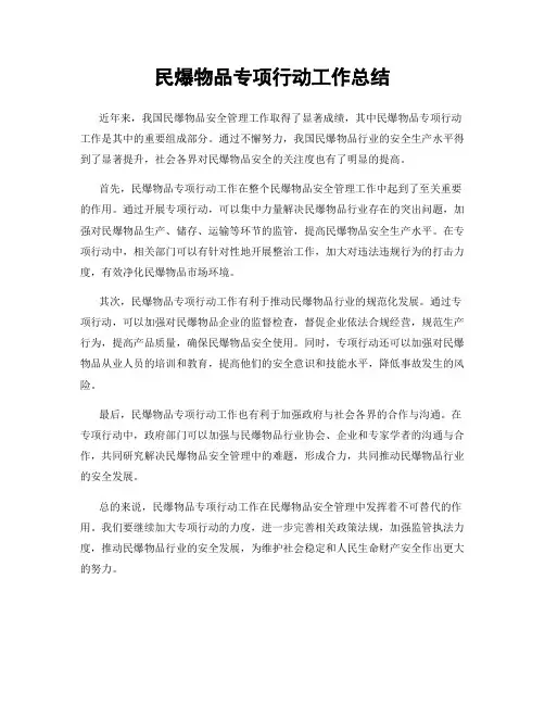 民爆物品专项行动工作总结