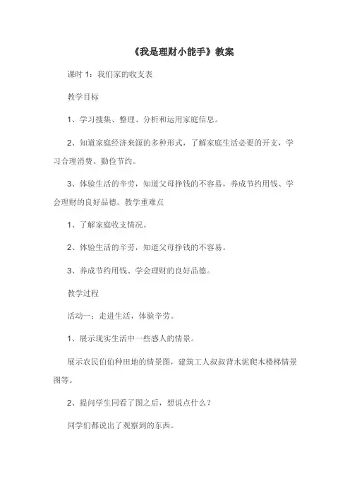 《我是理财小能手》教案